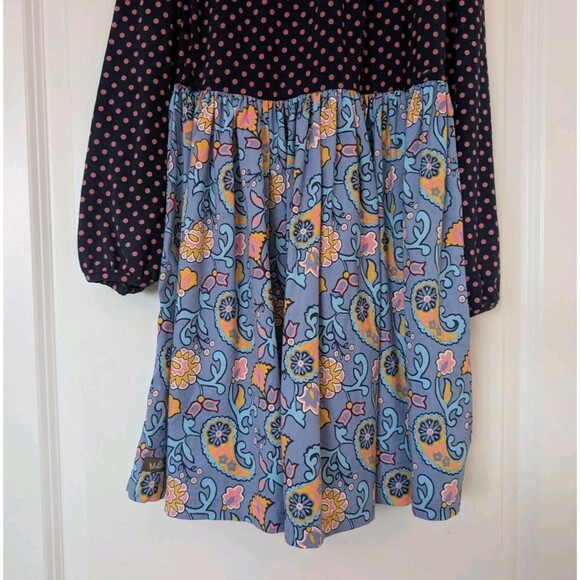 Matilda Jane Moments With You To The Market Polkadot Paisley Dress Girls Size 10 - Picture 6 of 6
